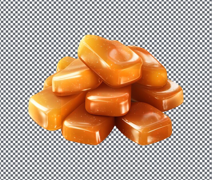 PSD caramello così dolce caramelle masticabili isolate su sfondo trasparente
