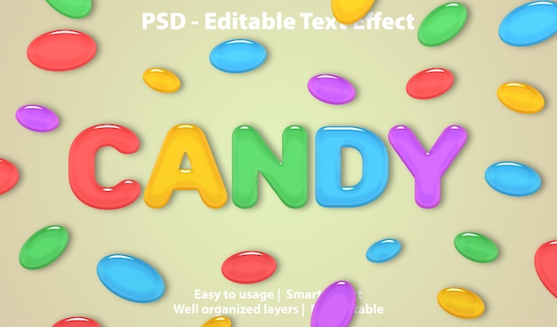 Caramelo de efecto de texto editable