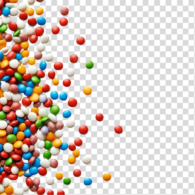PSD caramelos coloridos aislados en un fondo transparente recorte png