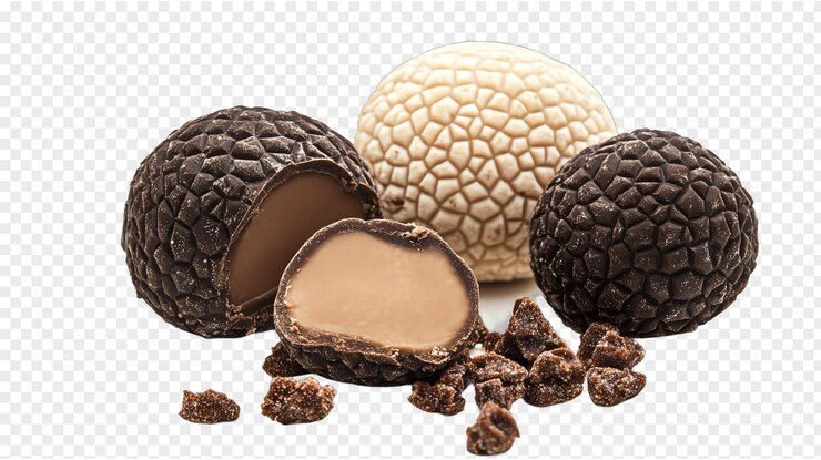 PSD caramelos de tartufo aislados sobre un fondo transparente