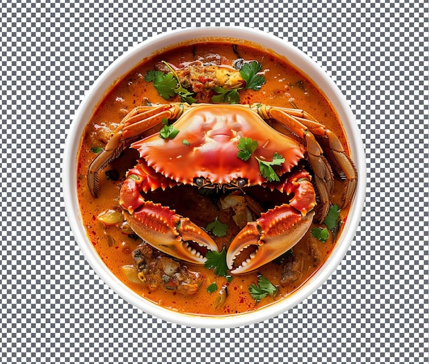 PSD caranguejo délicieux curry de crabe isolé sur un fond transparent