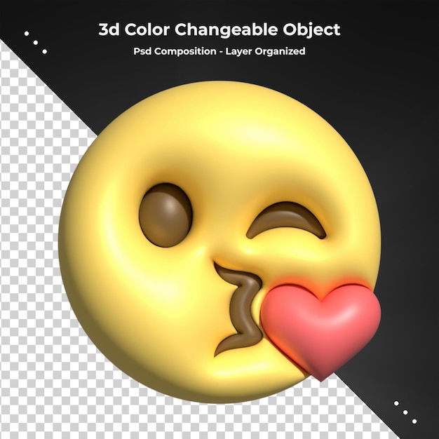 PSD caras emoji con expresiones faciales representación 3d iconos emoji estilizados