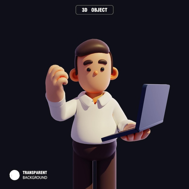 Carattere 3D Lavoro d'ufficio