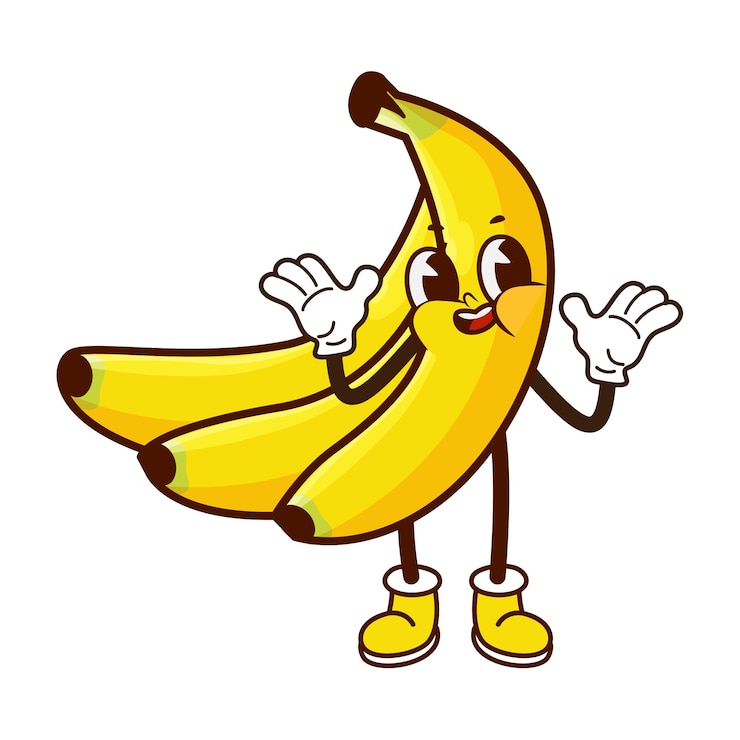 PSD carattere di banana isolato