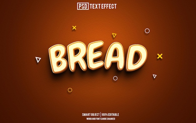 carattere di effetto testo di pane tipografia modificabile testo 3D