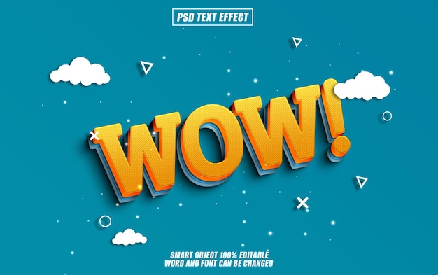 carattere di effetto testo wow tipografia modificabile testo 3D