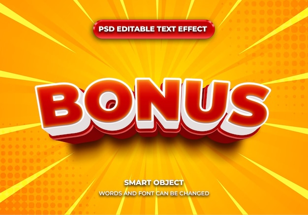 carattere modificabile effetto testo bonus