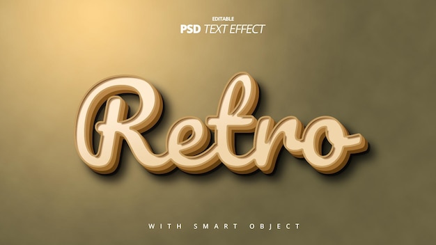 Carattere vintage di design del modello di effetto di testo retrò 3d