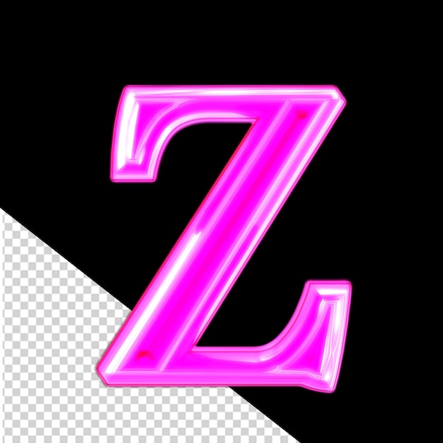 Carattere viola neon lettera z