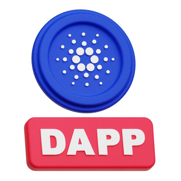 cardano crypto coin 3d icon isolated on the white background