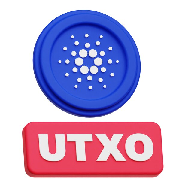 cardano crypto coin 3d icon isolated on the white background