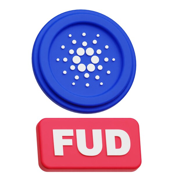 cardano crypto coin 3d icon isolated on the white background