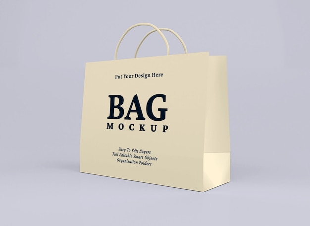 Cardboard shopping bag mockup 