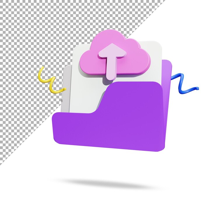 PSD carga de archivo de ilustración aislada de renderizado 3d