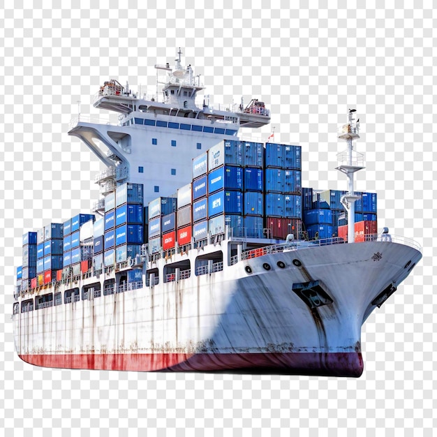PSD carga de embarque com ilustração 3d de contêiner isolada em fundo branco