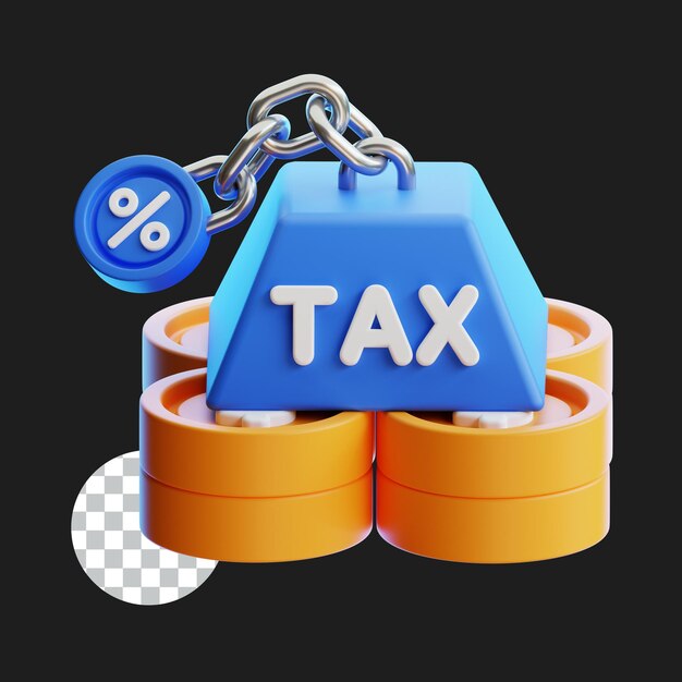 PSD carga fiscal icon 3d