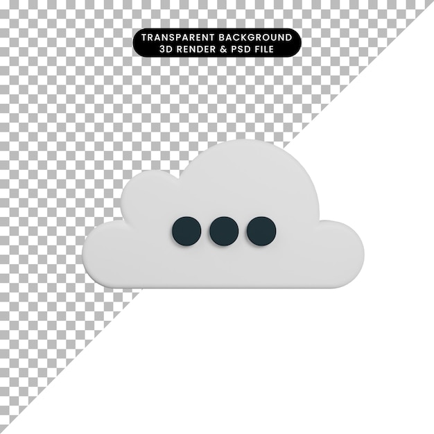 Carga de icono de nube de procesamiento 3d