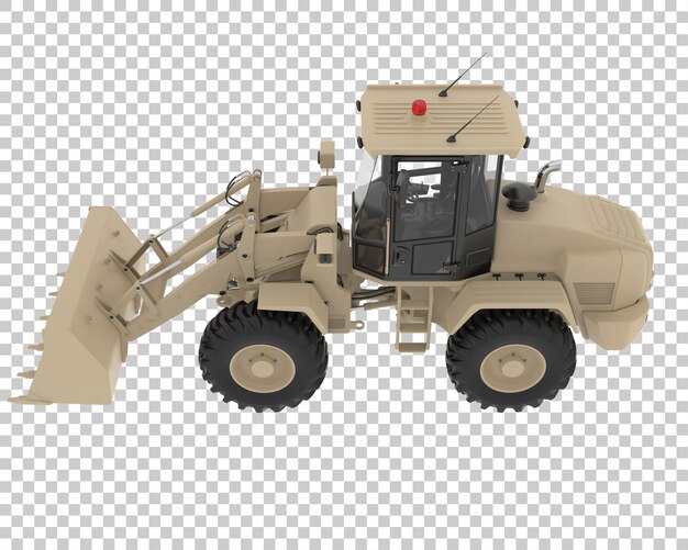 Cargadora de ruedas sobre fondo transparente Ilustración de renderizado 3d