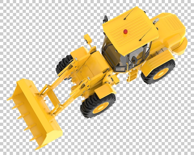 Cargadora de ruedas sobre fondo transparente Ilustración de renderizado 3d