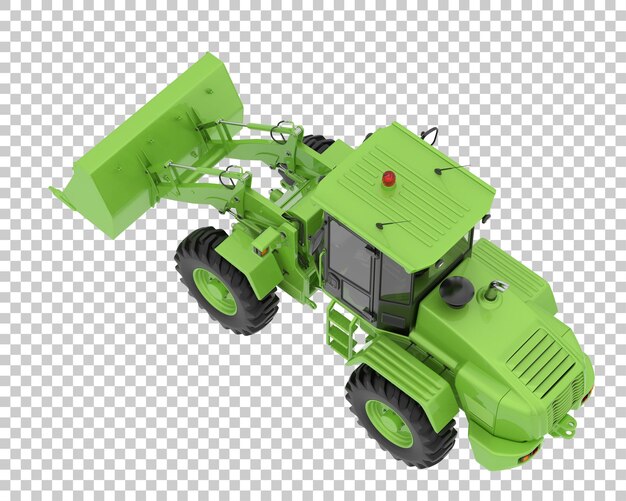 Cargadora de ruedas sobre fondo transparente Ilustración de renderizado 3d