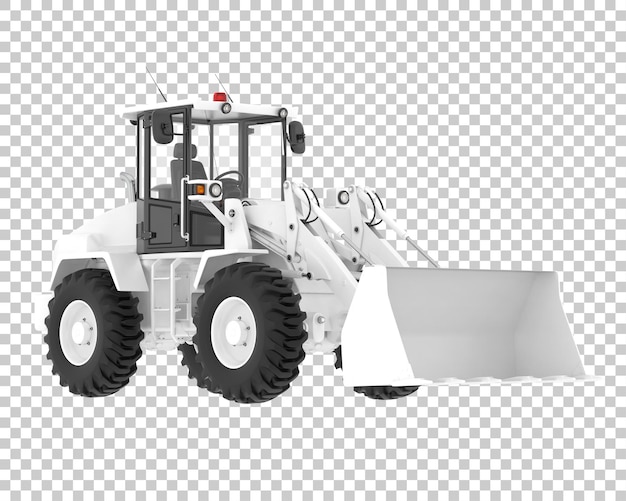 Cargadora de ruedas sobre fondo transparente Ilustración de renderizado 3d