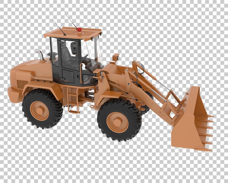PSD cargadora de ruedas sobre fondo transparente ilustración de renderizado 3d