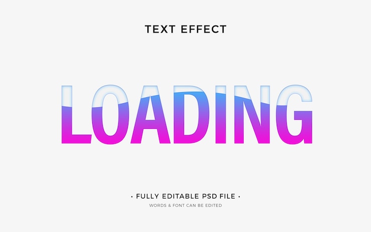 PSD cargando efecto de texto