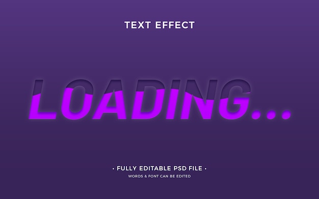 PSD cargando efecto de texto