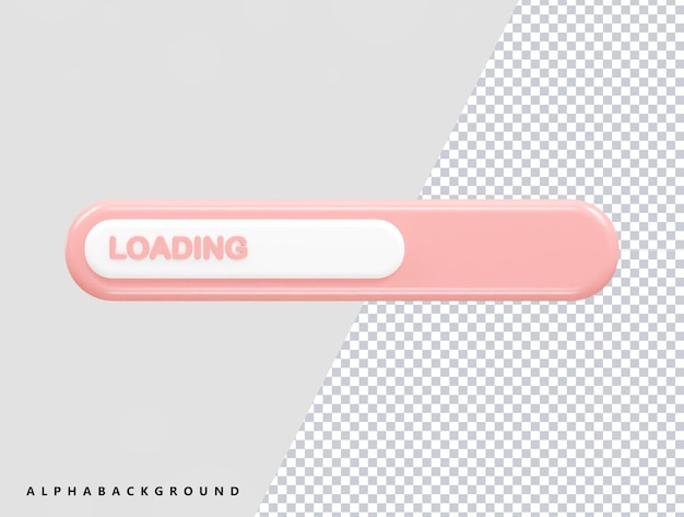 PSD cargando ilustración de vector de icono de renderizado 3d