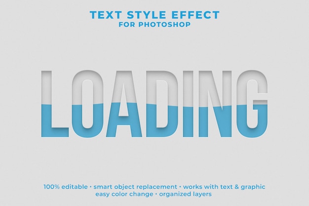Cargando plantilla psd de efecto de estilo de texto 3d