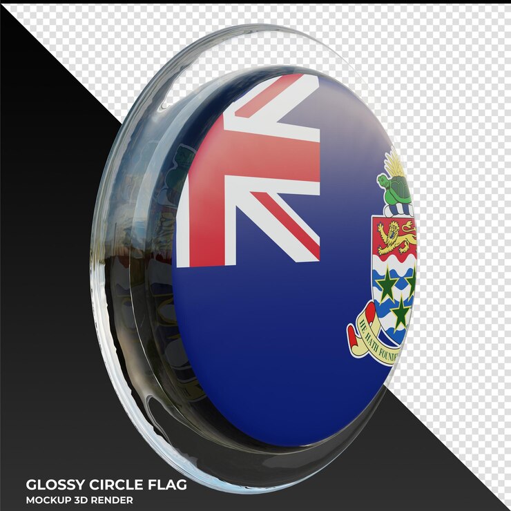PSD caribbean community0003 bandera de círculo brillante con textura 3d realista