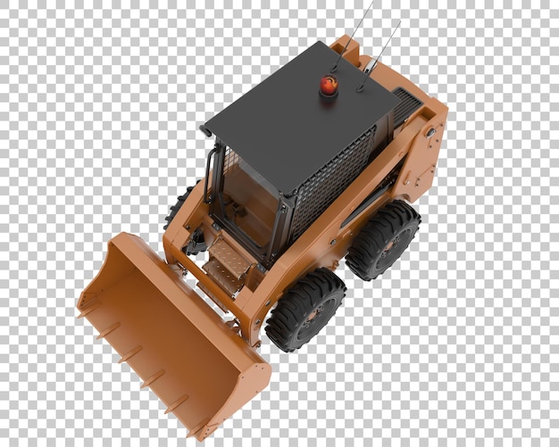Caricatore skid steer su sfondo trasparente 3d rendering illustrazione