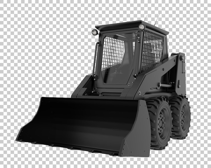 PSD caricatore skid steer su sfondo trasparente 3d rendering illustrazione