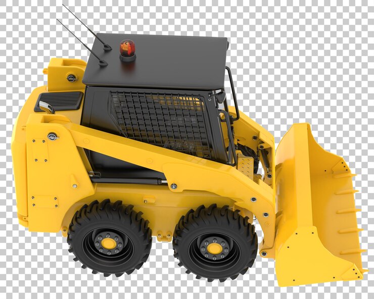 PSD caricatore skid steer su sfondo trasparente 3d rendering illustrazione