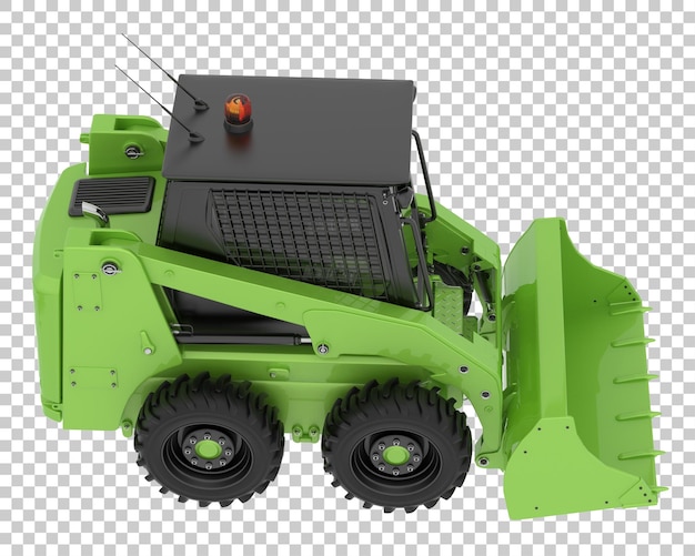 Caricatore skid steer su sfondo trasparente 3d rendering illustrazione