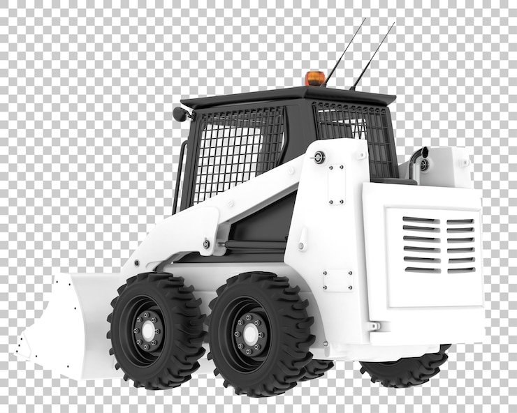 PSD caricatore skid steer su sfondo trasparente 3d rendering illustrazione