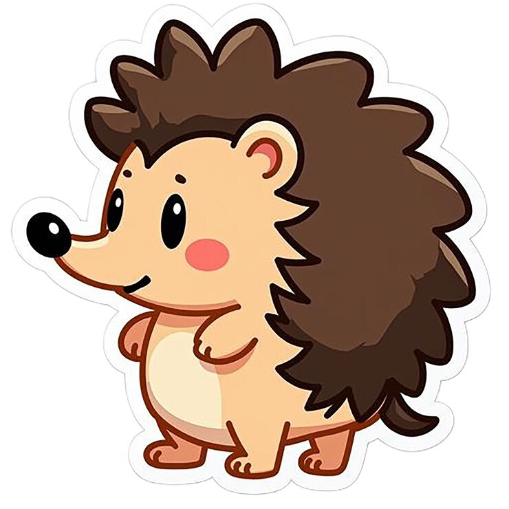 PSD una caricatura de un animal lindo con una cara marrón y un fondo blanco