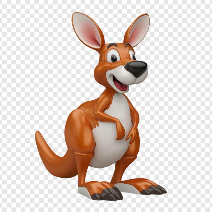 PSD una caricatura de un canguro con una cola