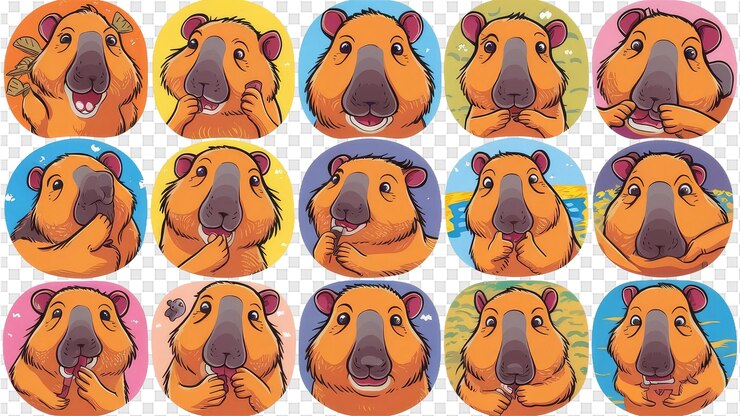 PSD una caricatura de un conejo de guinea con una cabeza rosa y la otra con los ojos rosados