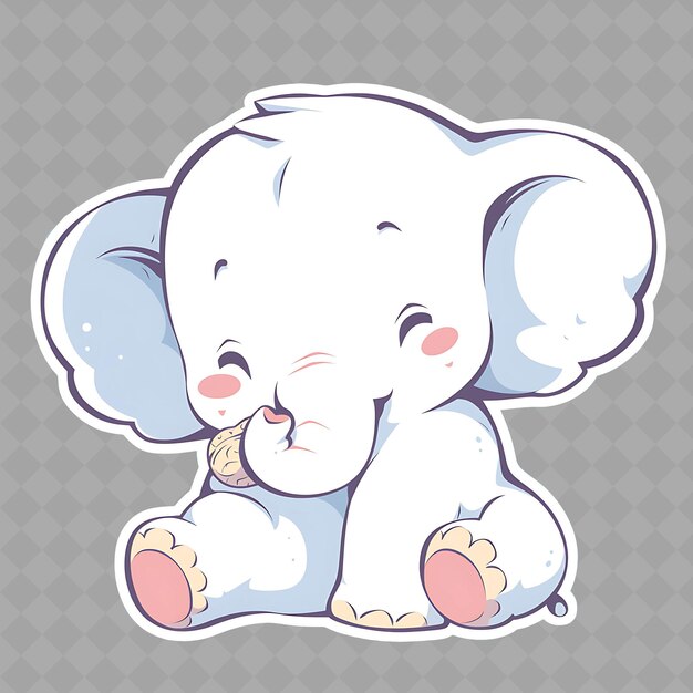 una caricatura de un elefante con una nariz rosa y un fondo blanco con un corazón rosa en él