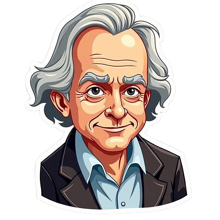PSD una caricatura de un hombre con una cara triste y un traje en él