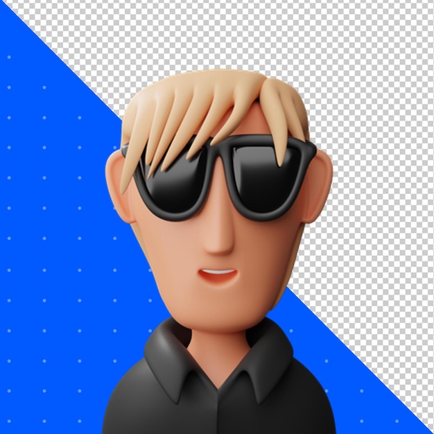 una caricatura de un hombre con gafas de sol y una camisa con una imagen de un hombre que usa gafas de Sol