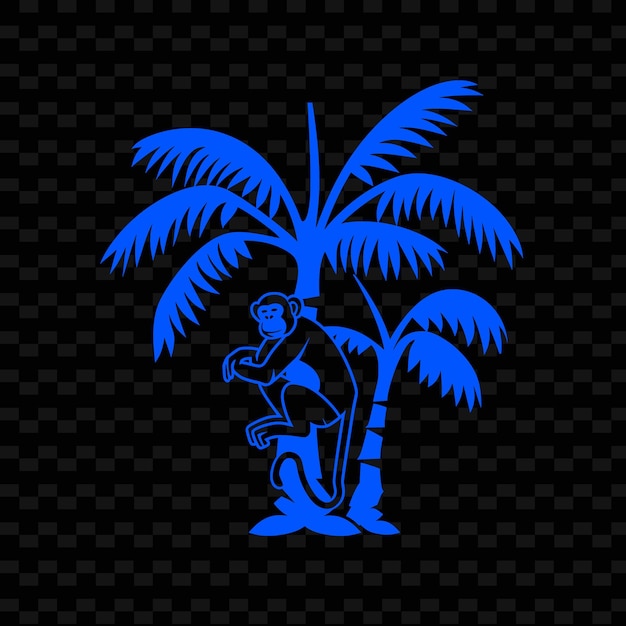 PSD una caricatura de un hombre sentado bajo una palmera