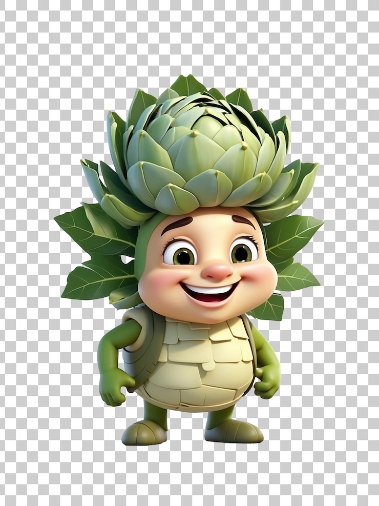 PSD una caricatura linda de una tortuga sonriente con una sonrisa en su cara