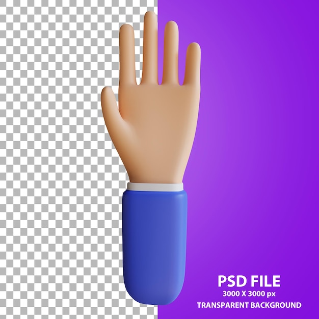 PSD caricatura, mano, posar, 5, dedos, 3d, interpretación