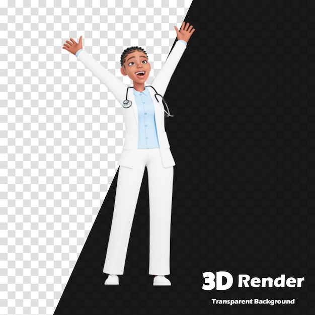 una caricatura de un médico con las palabras 3D en él