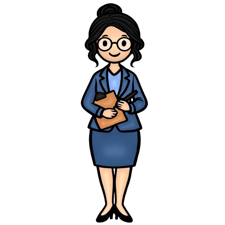 PSD caricatura de una mujer de negocios