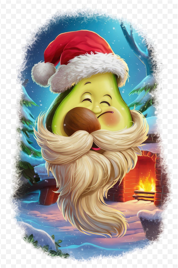 PSD una caricatura de un papá noel con un sombrero de papá noel en él