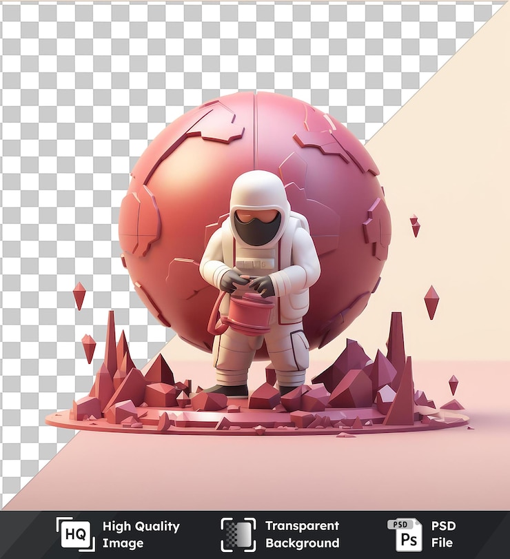 PSD caricatura terrorista de alta calidad transparente psd 3d colocando una bomba