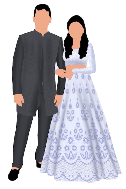 Caricaturas de casais de casamento